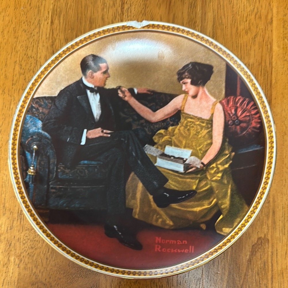 Knowles Norman Rockwell commemorative plate since 1854. Flirting in the parlor